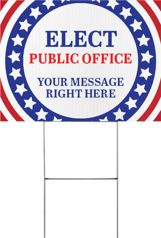 Patriotic Political Yard Sign - 24 x 18 inch [YS2418-POL-RND]