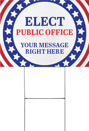 Patriotic Political Yard Sign - 24 x 18 inch [YS2418-POL-RND]
