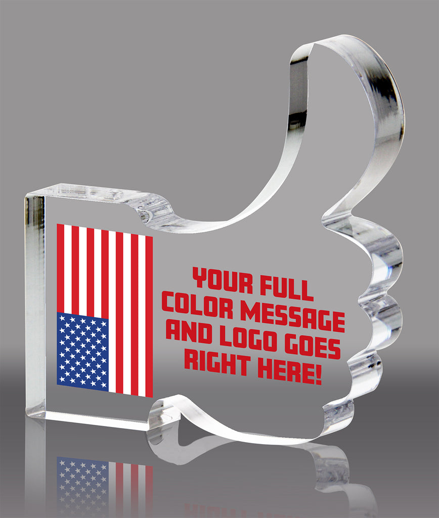 Comic Thumbs Up Full Color Acrylic Block- 4.25 inch [A75THM-4-FC-Q]
