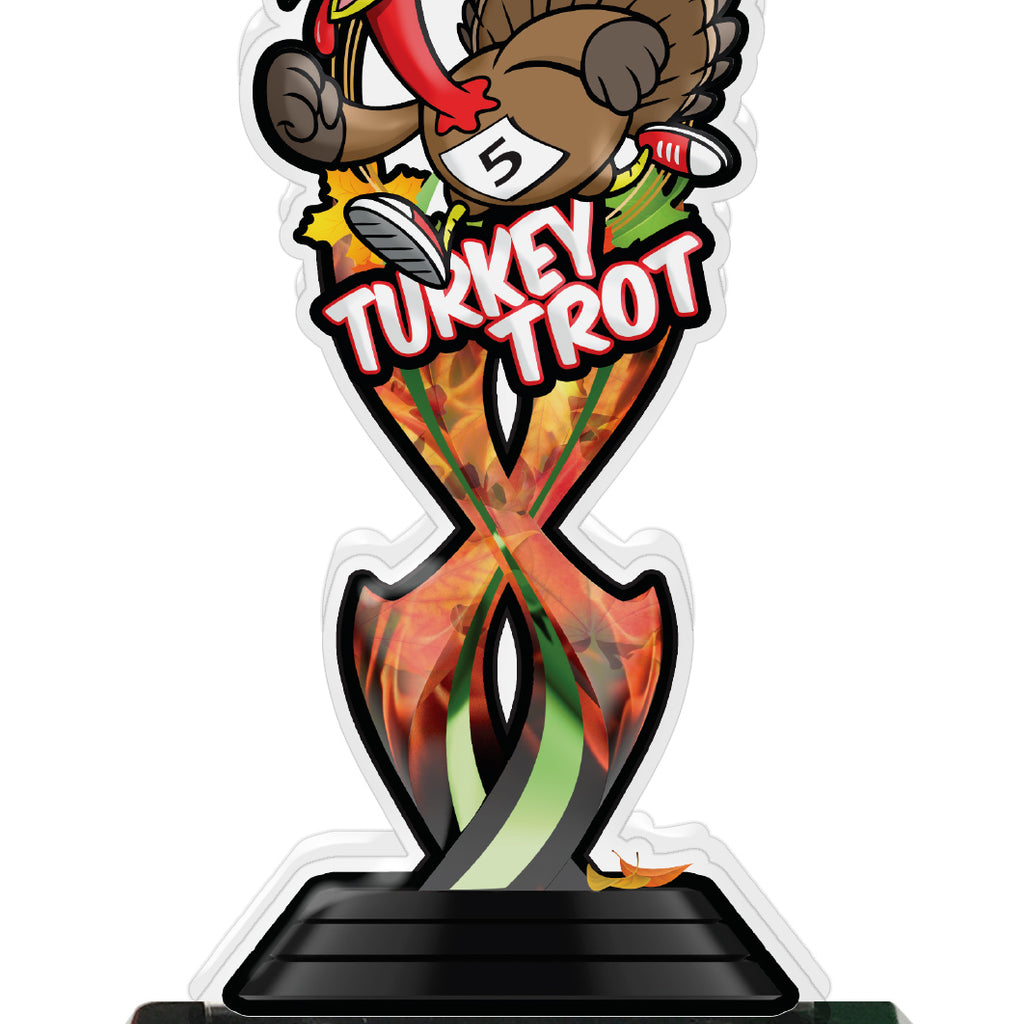 Turkey Trot Tribal Flames Acrylic Trophies