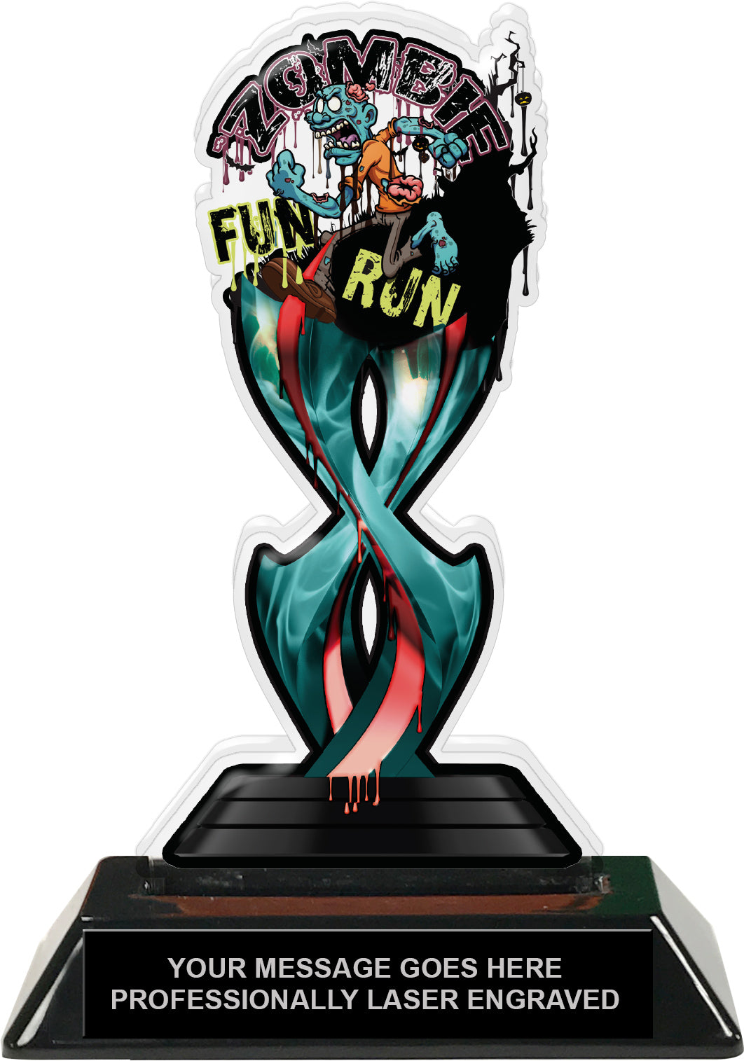 Zombie Fun Run Tribal Flames Colorix Acrylic Trophy - 7 inch [TACR7-TF ...
