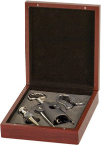 Rosewood Finish 3 Piece Wine Gift Set [GJ-WN1]