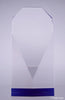 Diamond Faceted Crystal Award with Blue Accents - 7.75 inch [CM54-BLU-7]