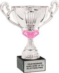 Silver Metal Cup with Pink Diamond [CC03P-11]