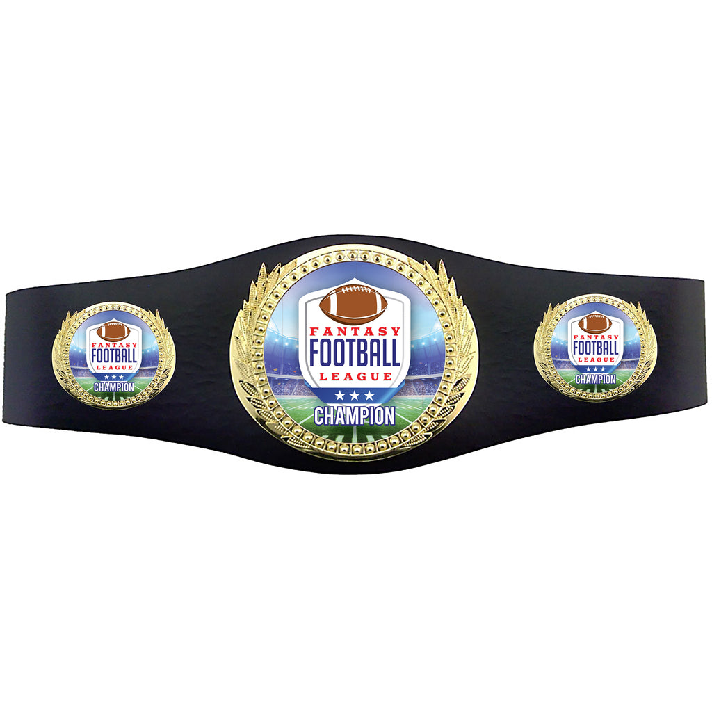 Fantasy Football 40 inch Youth Triple Art Champion Award Belt - Shield [C3SAB3-FFB-SHLD]