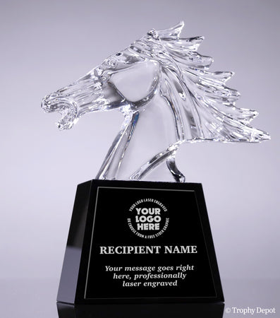 Crystal Horse Head Award - 8 inch [CM299-8]