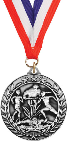 Triathlon Dimensional Medal- Silver [MSW2-TRI-S]