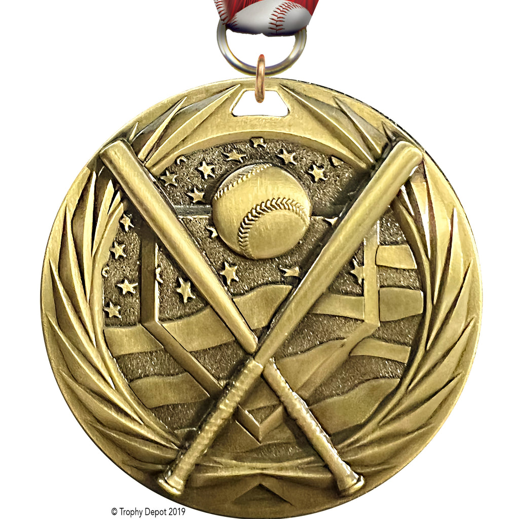 Baseball 2.75 inch Blade 3D Diecast Medal [MBD2-BS]