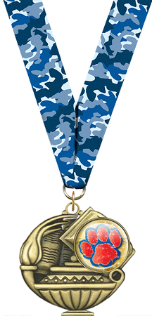 2" Paw Red & Blue Insert Academic Medal [MAP2-i-PAW-RDBLU]