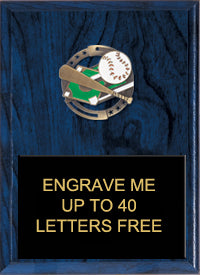 8"x10" Baseball Dimensional Color Plaque [PEM8-BS]