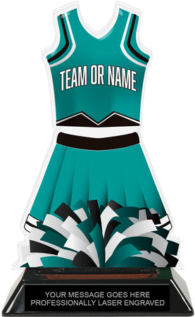 Cheer Uniform Colorix-T Acrylic Trophy - Teal [TACR7-JSY-CH-TEAL-Q]