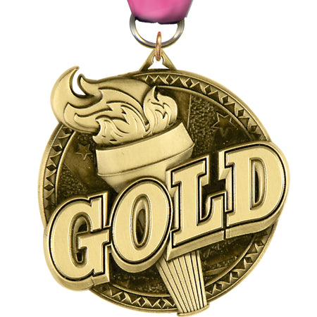 2" Gold Ultra-Impact 3-D Medal [MDTD2-GD]