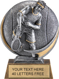 Tennis Round 3D Sport Resin Trophy - Male -5" [RSR5-TNM]