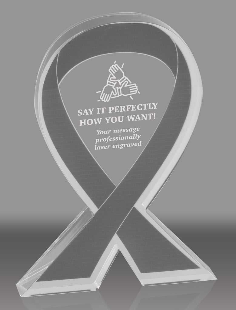 Gray Puzzle Awareness Ribbon Acrylic Award - 7 inch [ATRIB-GRY-7-Q]