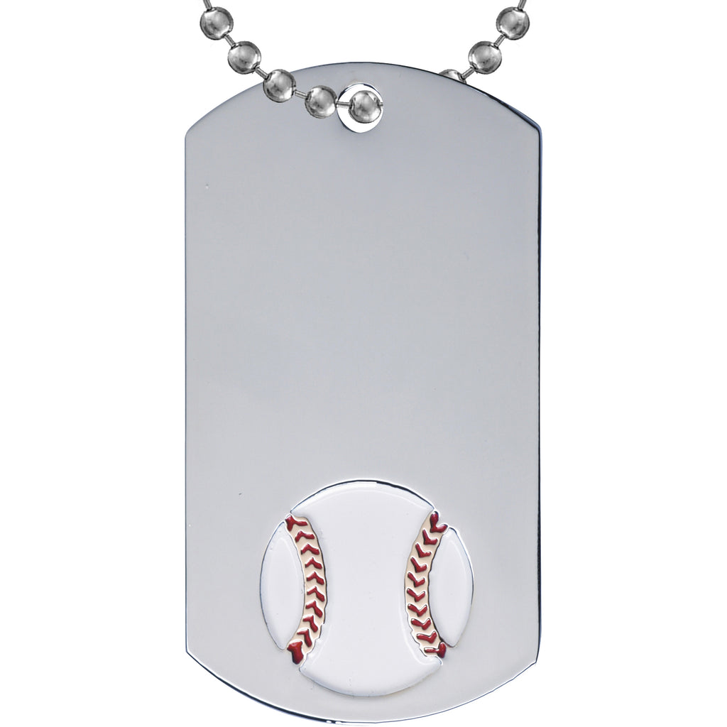 Baseball Etched & Paint Filled Dog Tag [DTS-BS]