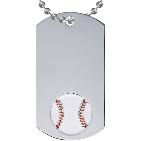 Baseball Etched & Paint Filled Dog Tag [DTS-BS]