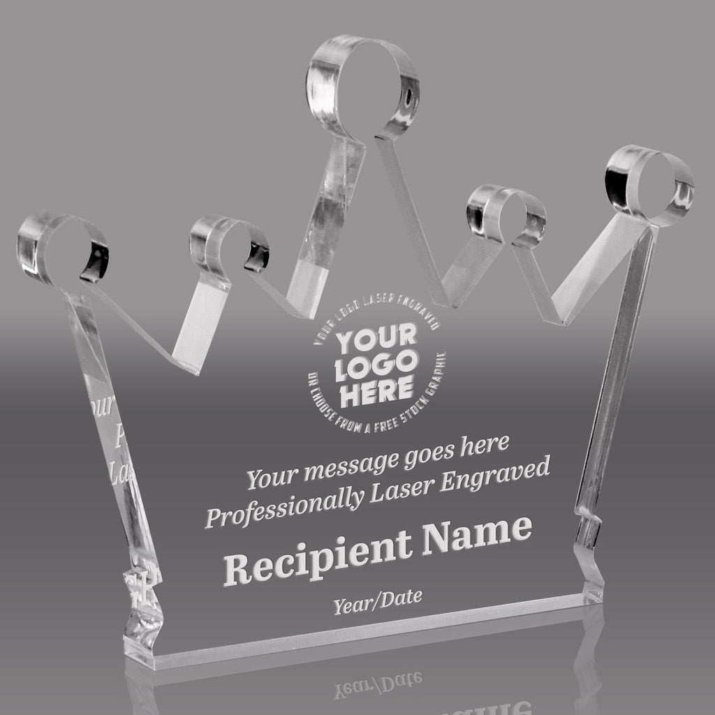 Acrylic Crown Awards- Engraved