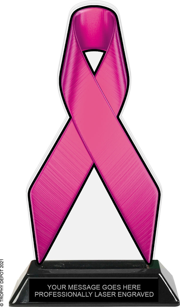 Pink Ribbon Colorix-T Acrylic Trophy - 8 inch [TACR8-RBN-PNK-Q]