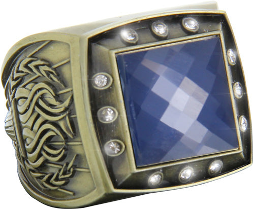 Championship Ring with Blue Center Stone- Gold [RGSJ-G-12ST-BLU]