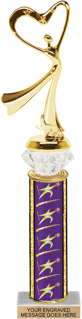 Diamond Riser Star Dancer Column Trophy - 13 inch [TDR13-SD-Z]