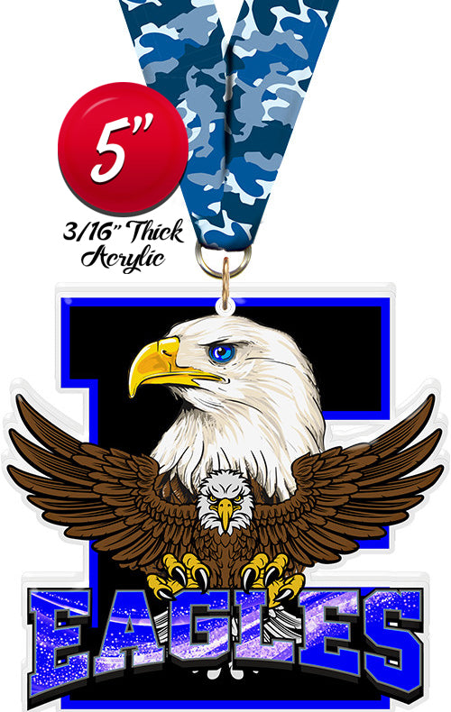 Eagles Mascot Colorix-M Acrylic Medal [MACR5-MSCT-EG-Q]