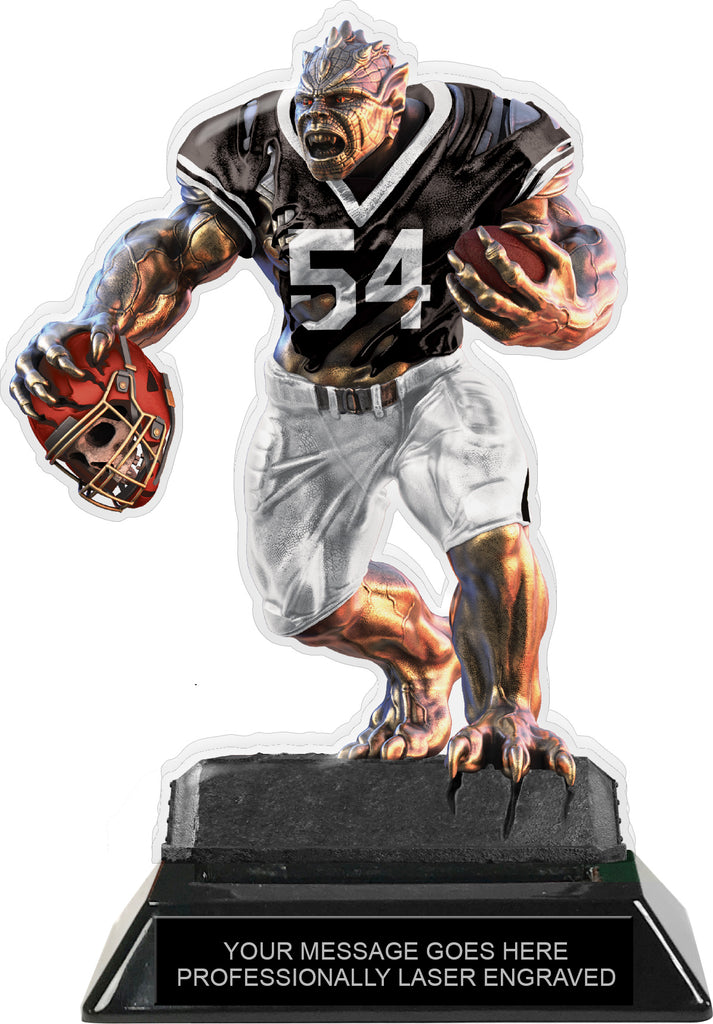 Beast Football Choose Your Number Acrylic Trophy - 7 inch Black [TACR7-BST-FB-BLK-Q]
