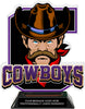 Cowboys Mascot Colorix-T Acrylic Trophy - 8.25 inch Purple [TACR8-MSCT-CWBY-PRP-Q]