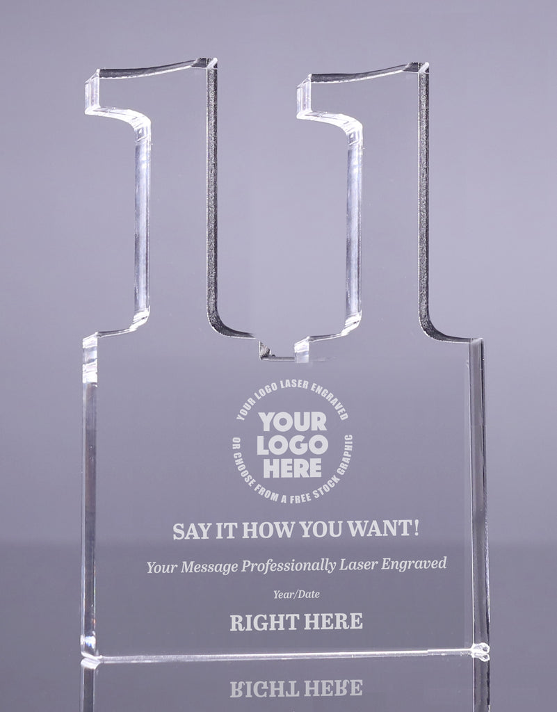 Number 11 Acrylic Award - 6 inch [ATNM-11-6-Q]