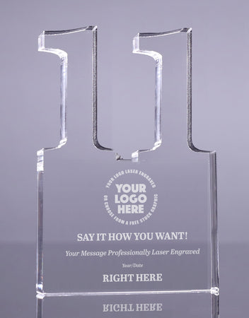 Number 11 Acrylic Award - 6 inch [ATNM-11-6-Q]