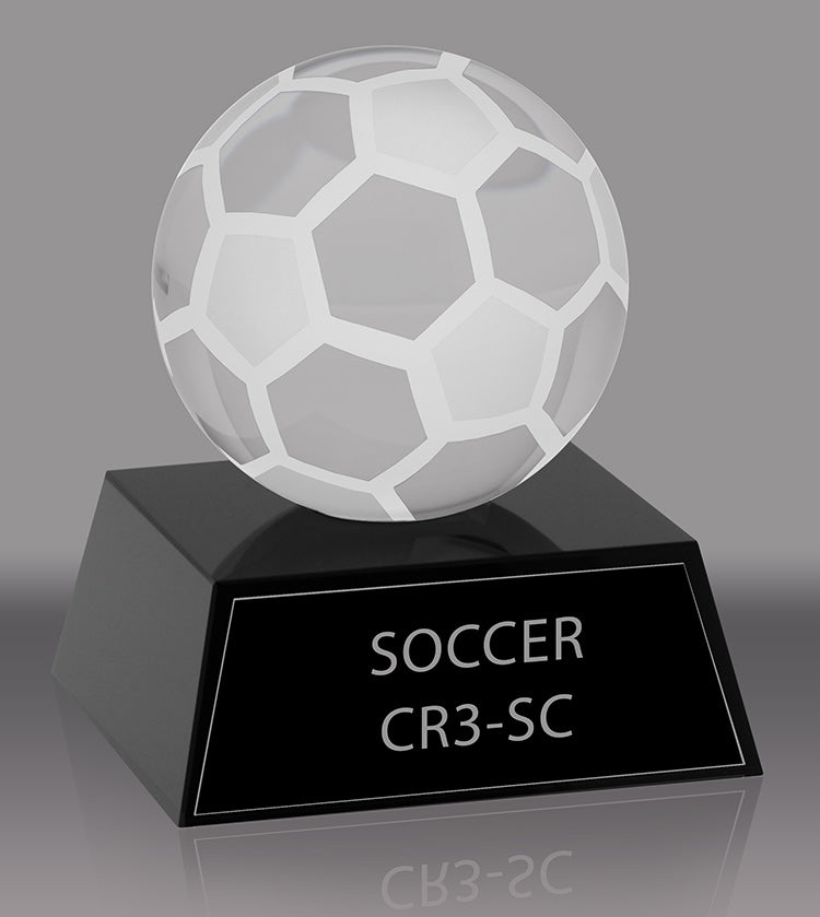 Crystal Soccer Award- 3.5 inch [CR3-SC-X]