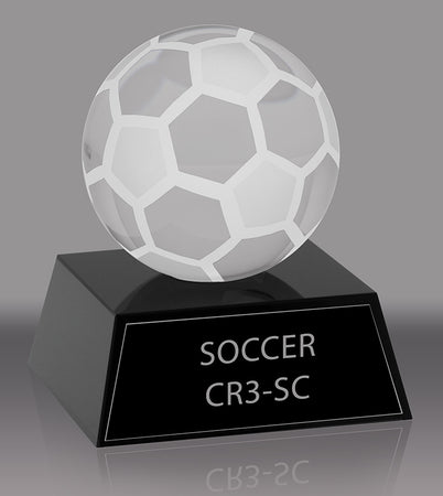 Crystal Soccer Award- 3.5 inch [CR3-SC-X]