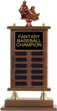 Fantasy Baseball Walnut Finish Perpetual Trophy [TPP22-BS]