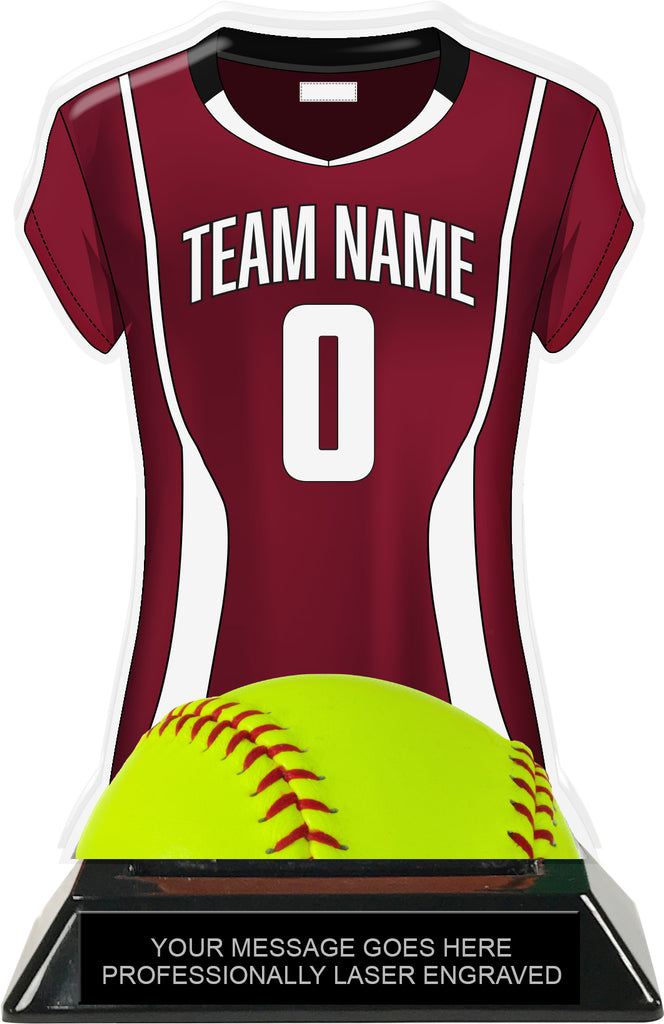 Softball Jersey Colorix-T Acrylic Trophy- Maroon [TACR7-JSY-SB-MRN-Q]