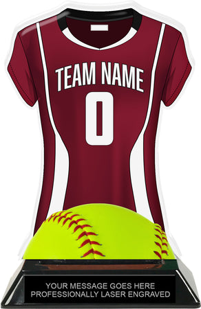 Softball Jersey Colorix-T Acrylic Trophy- Maroon [TACR7-JSY-SB-MRN-Q]