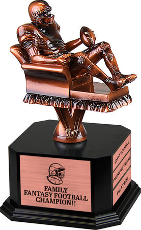 Jumbo Bronze Finish Armchair Fantasy Football Sculpture on Monument Base [MBAF-FB-12-B]