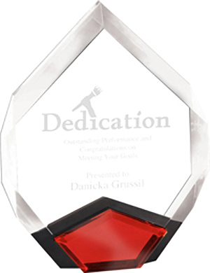 Diamond Themed Faceted Acrylic Awards [RED]