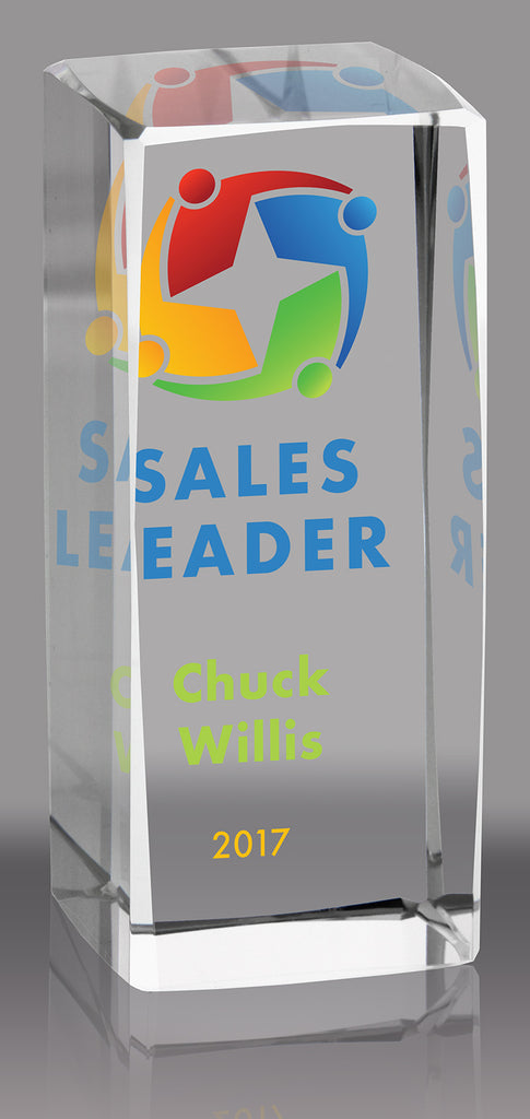 Beveled Edge Optical Crystal Block Awards - Color