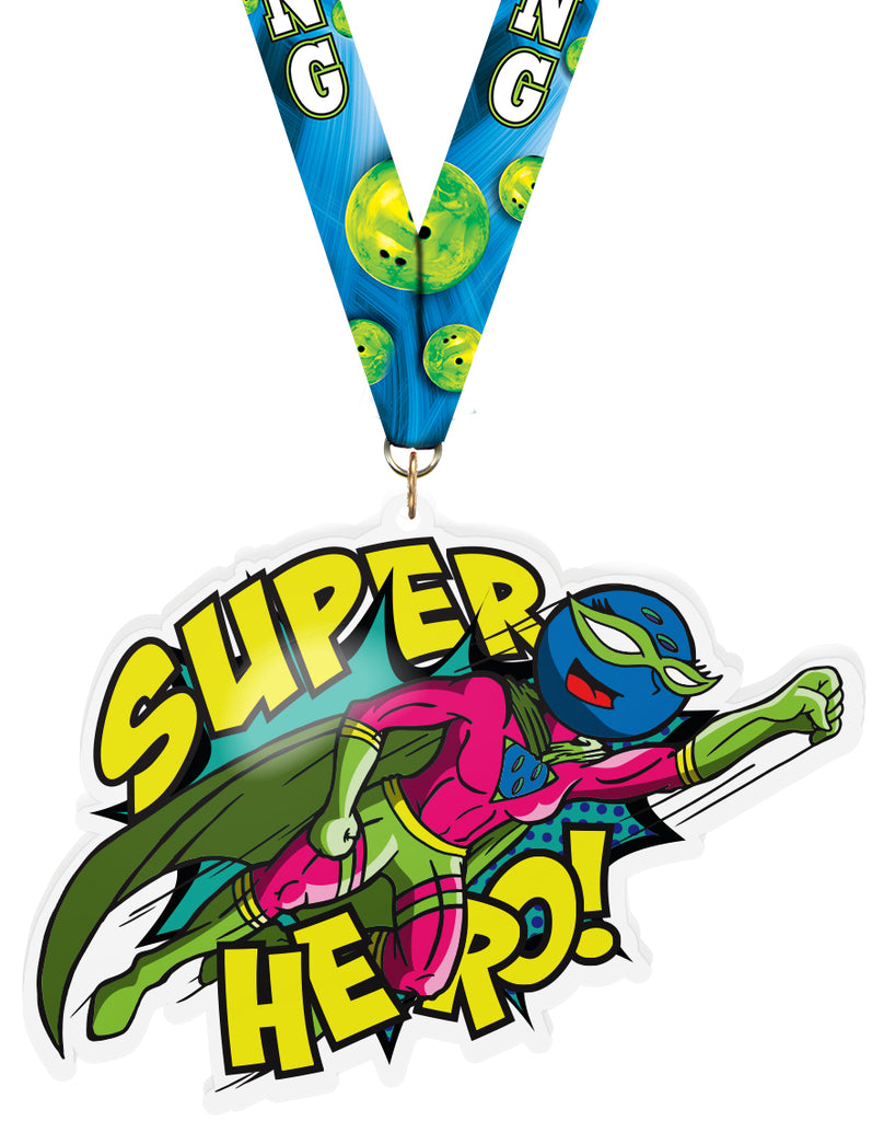 Exclusive Bowling Female Super Hero 5-Inch Colorix-M Acrylic Medal [MACR5-SH-BWLF-Q]