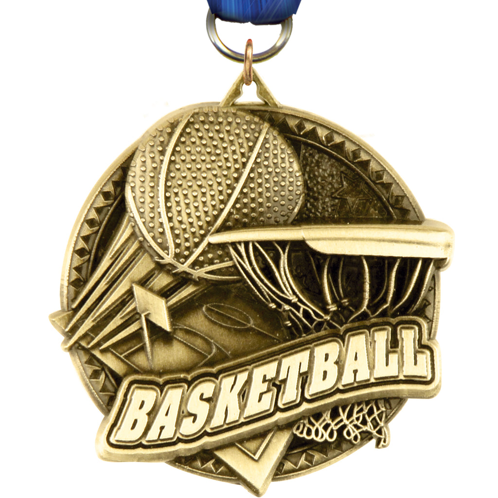 2" Basketball Ultra-Impact 3-D Medal [MDTD2-BK]