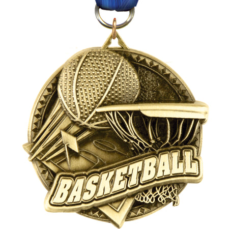 2" Basketball Ultra-Impact 3-D Medal [MDTD2-BK]