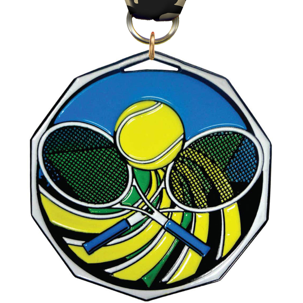 Tennis Decagon Painted Medal [MDCM2-TN]