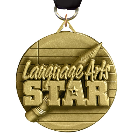 2" Language Arts Ultra-Impact 3-D Medal [MDTD2-ELA]