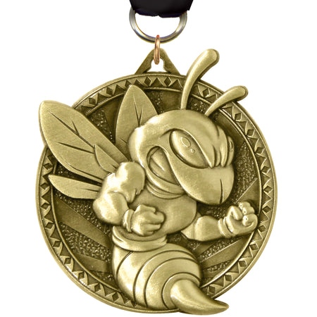 2" Mascot Hornet/ Bee Ultra-Impact 3-D Medal MDTD2-MSCT-HRNT