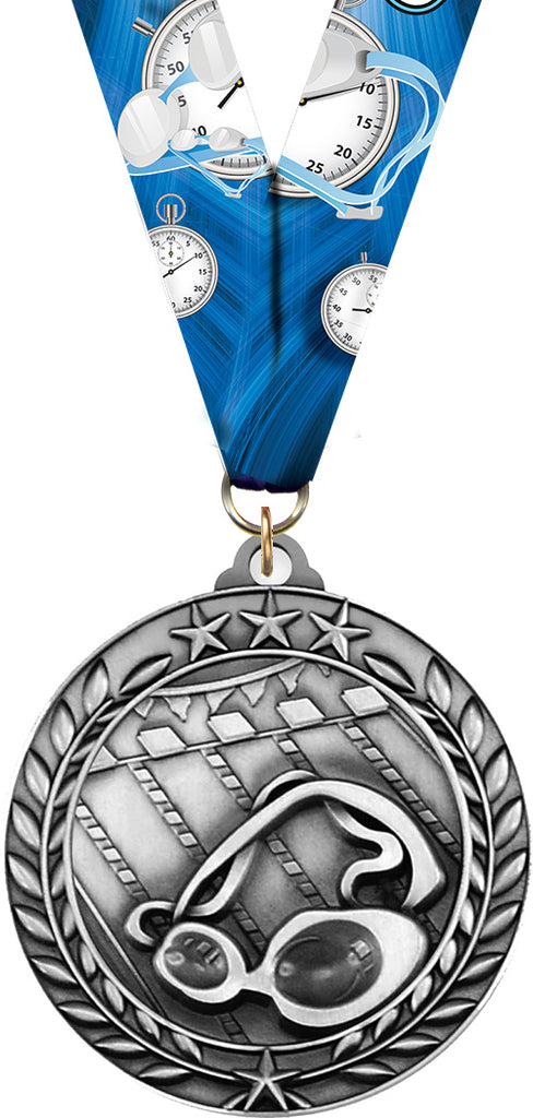 Swimming Dimensional Medal- Silver [MSW2-SW-S]