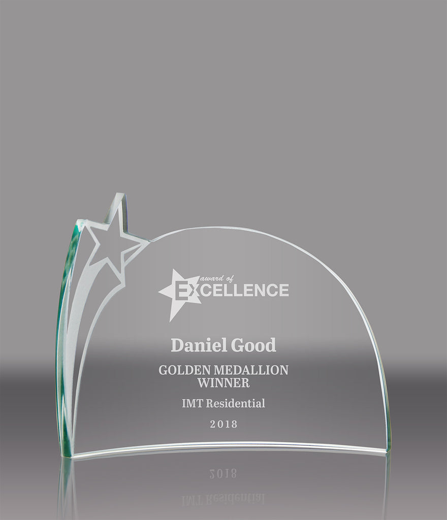 Shooting Star Jade Crystal Crescent- 5x7 inch [GJM312A]