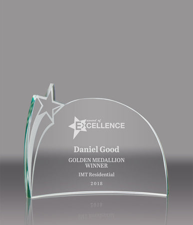 Shooting Star Jade Crystal Crescent- 5x7 inch [GJM312A]