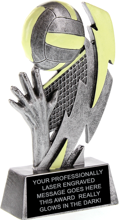 Volleyball Glow Lightning 6" Resin Trophy [RCGLO-6-VB]