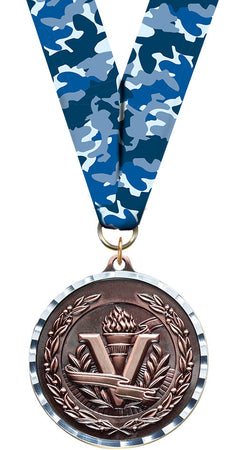 Victory Diecast Medal with Diamond Cut Border- Bronze [MM2DC-VY-B]