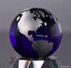 Blue Crystal Globe on Crystal Pedestal Base - 6.5 inch [CJGLB65-6]