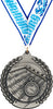 2.75 in Swimming Wreath Framed Medal- Silver [M311-SW-S]